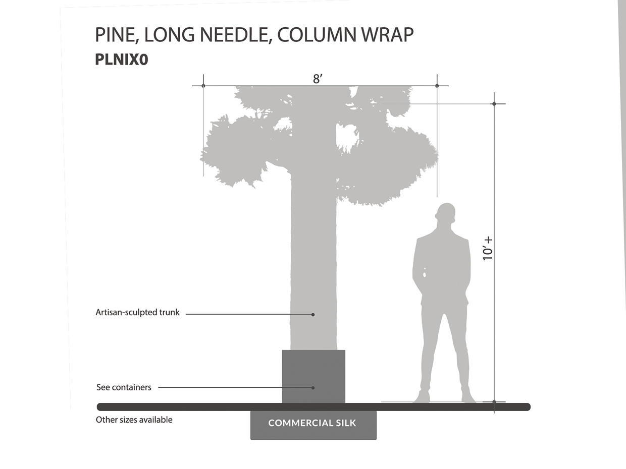 Long Needle Pine Tree, Column Wrap ID# PLN1X0