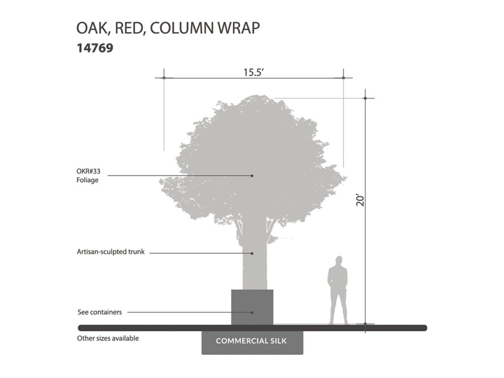 Red Oak Tree Column Wrap, 19' ID# 14769