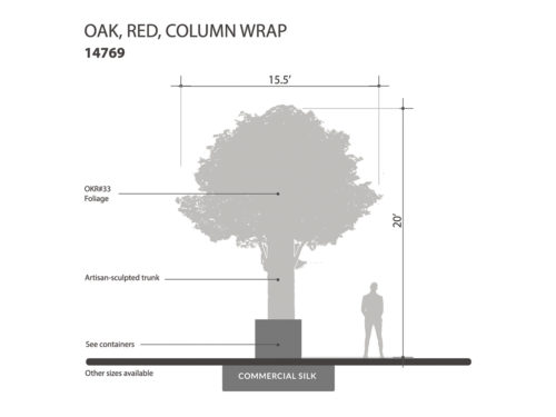 Red Oak Tree Column Wrap, 19' ID# 14769