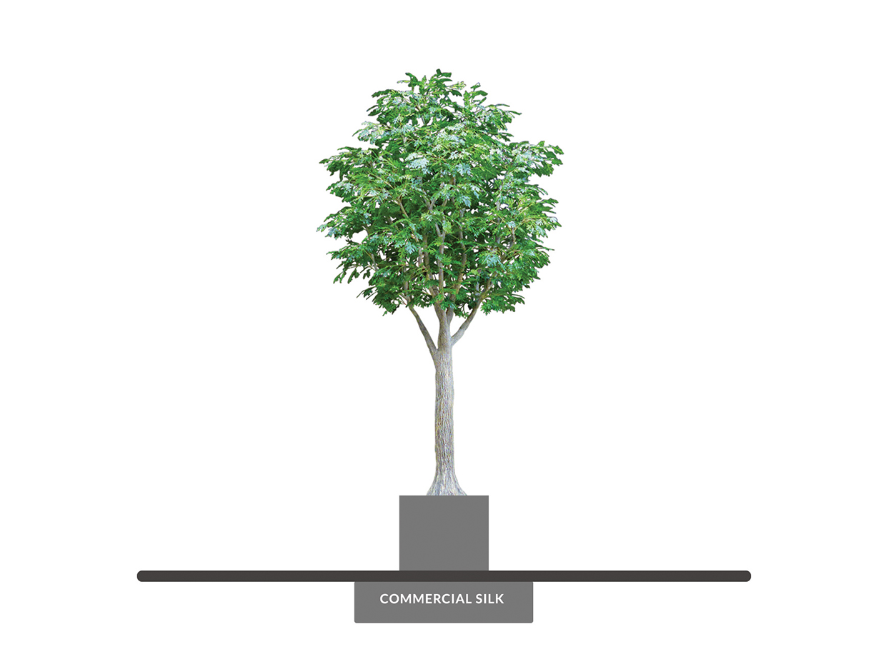 Artificial Red Oak Tree Sculpted