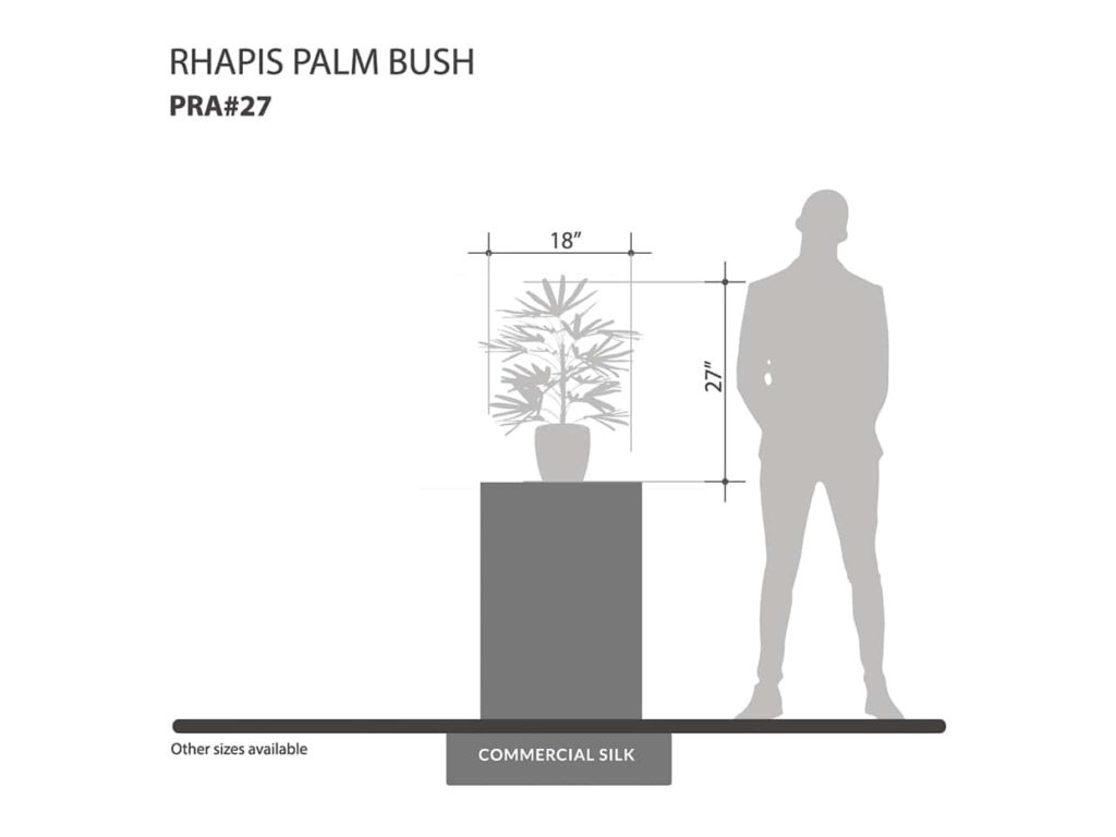 Rhapis Palm Bush, Molded Stem ID# PRA#27