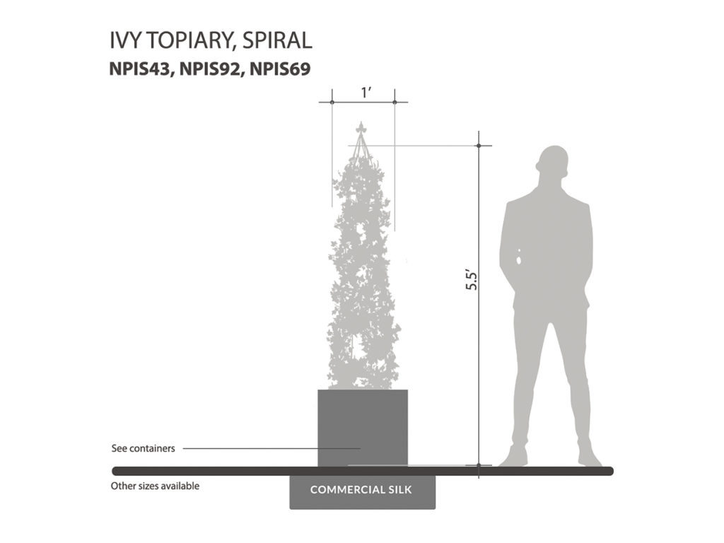 Fake Ivy Topiary ID# NPIS43, NPIS92, NPIS69