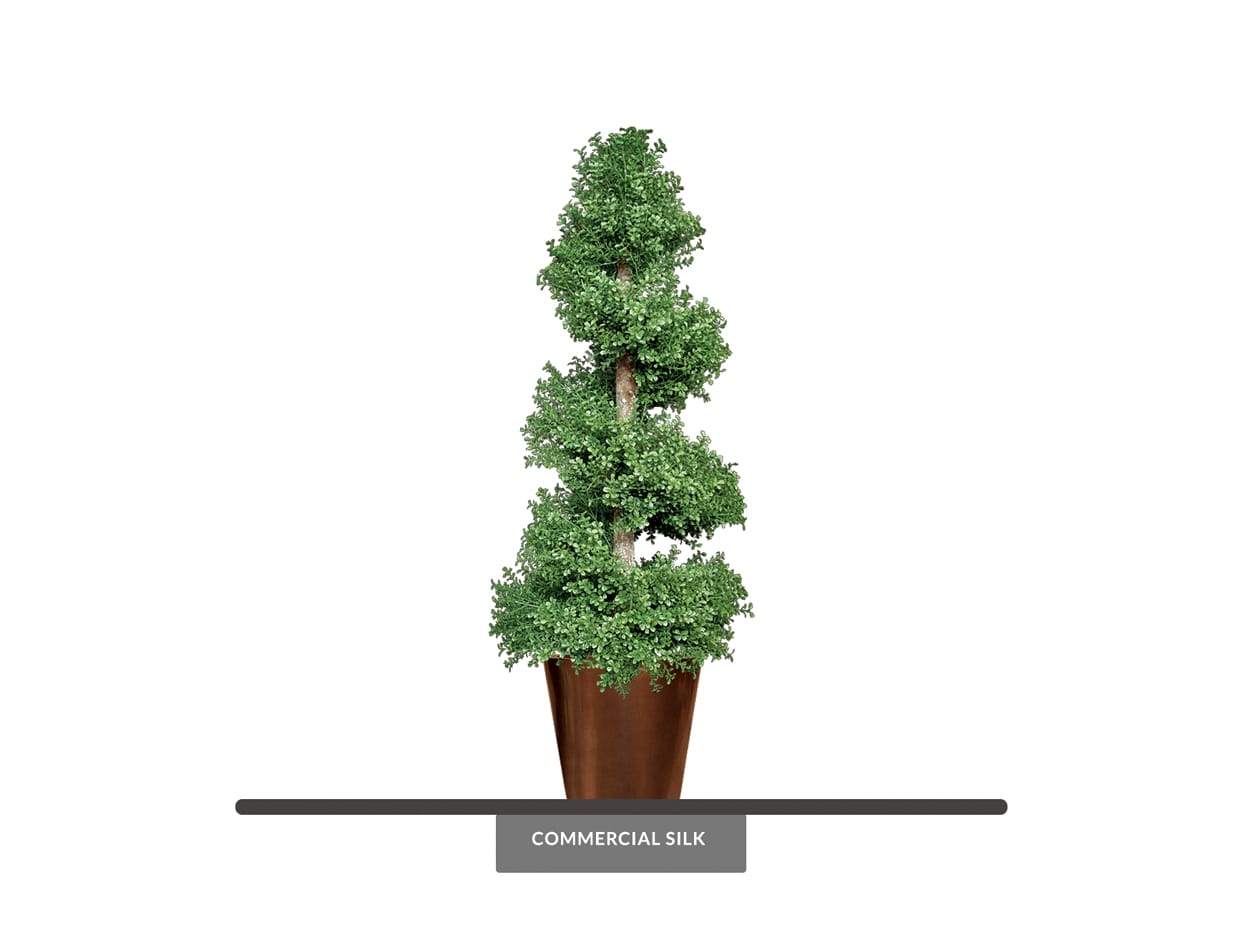 Fake Spiral Topiary Trimmed Outdoor