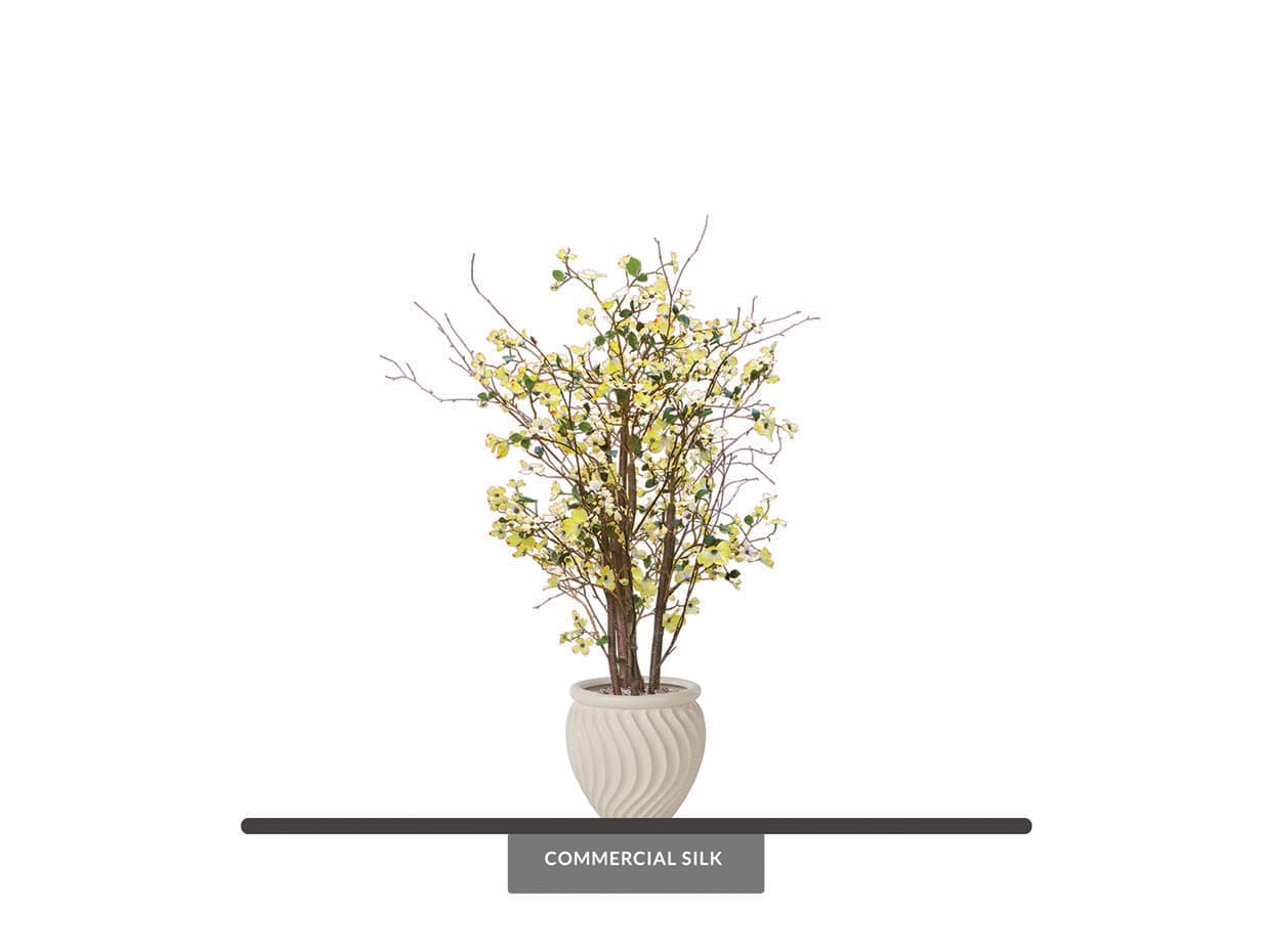 Yellow Flowering Dogwood Tree | Faux Tree | Commercial Silk