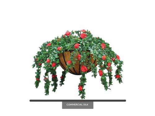 Artificial Azalea Hanging Basket ID# AZA422B+