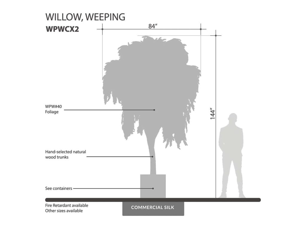 Artificial Weeping Willow Tree - Faux Indoor Tree | Commercial Silk