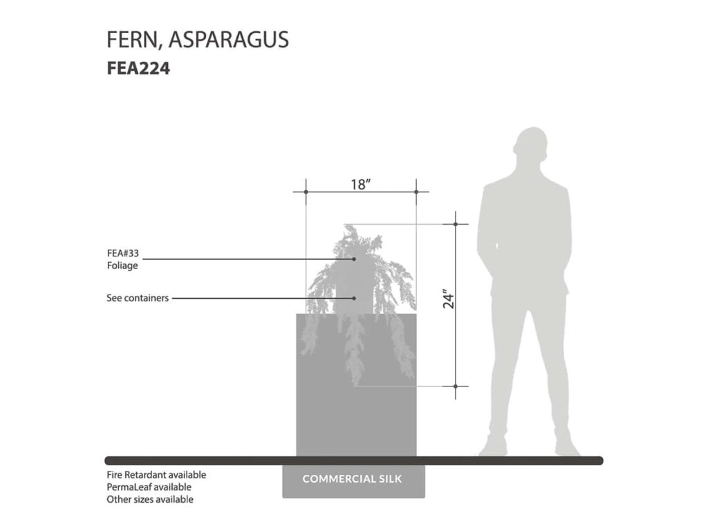 Artificial Asparagus Fern Indoor Plant ID# FEA224