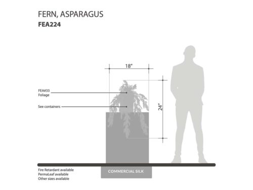 Artificial Asparagus Fern Indoor Plant ID# FEA224