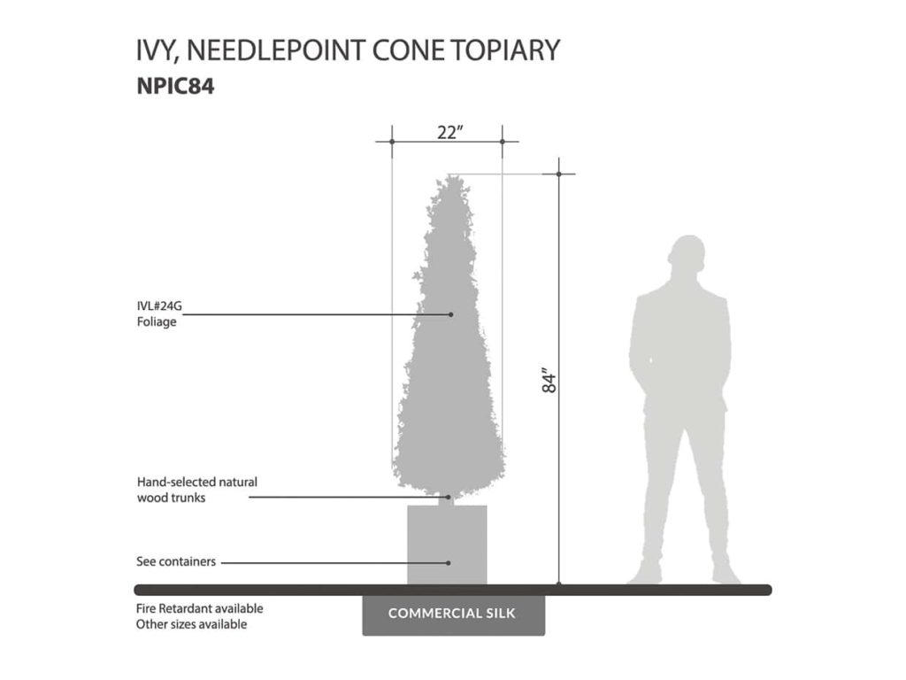 Needlepoint Ivy Cone Topiary ID# NPIC84, NPIC72