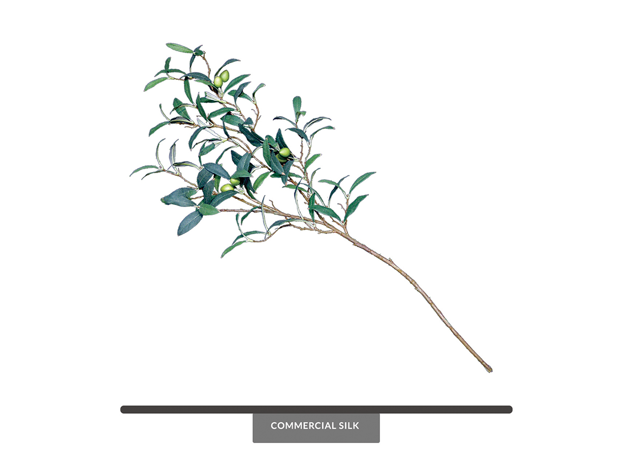 Artificial Mediterranean Olive Tree Branches