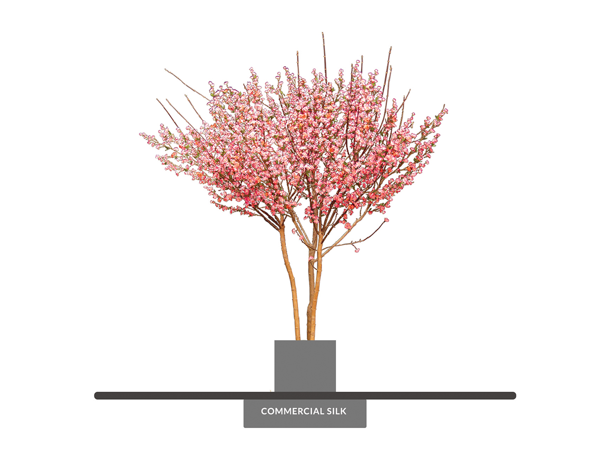 Faux Cherry Blossom Corner Tree Indoor