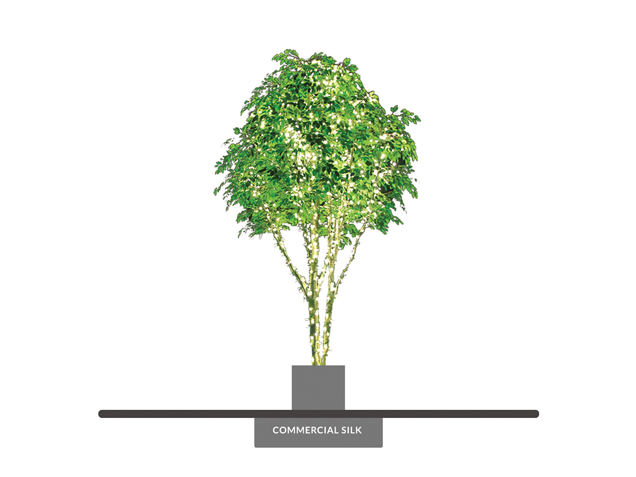 Artificial Ficus Benjamina Tree with Lights