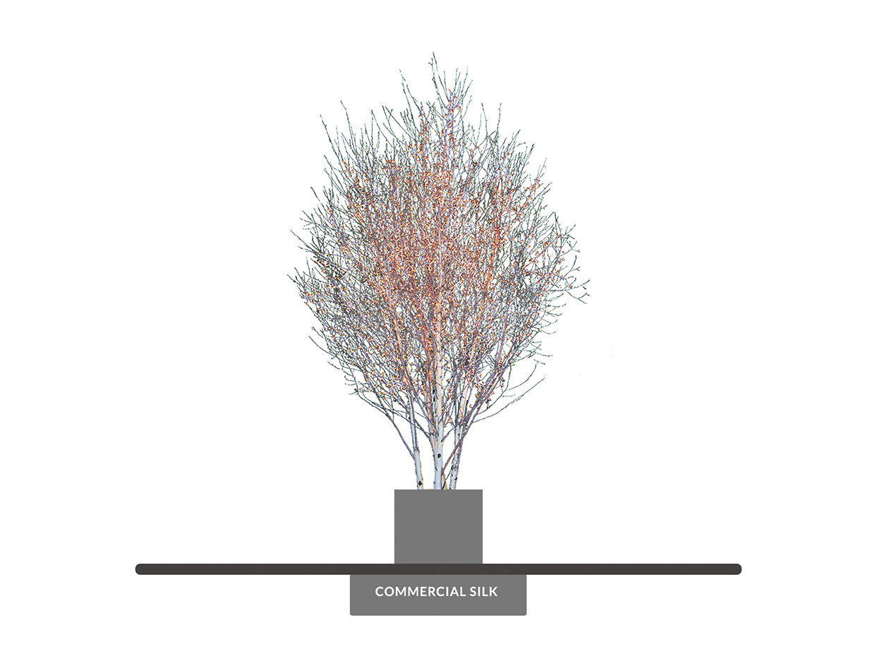 Fake Winter Birch Tree with Lights