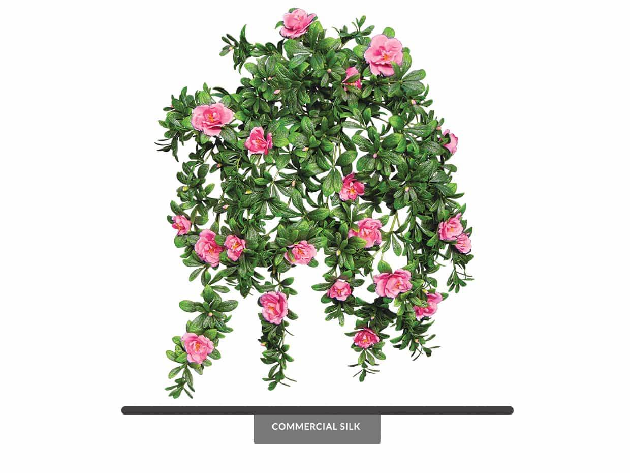 Fake Azalea Hanging Plants Outdoor