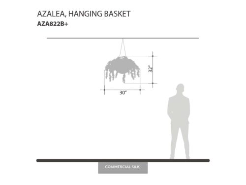 Artificial Azalea Hanging Basket ID# AZA422B+