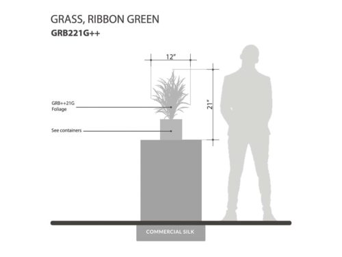 Artificial Potted Ribbon Grass ID# GRB221G+