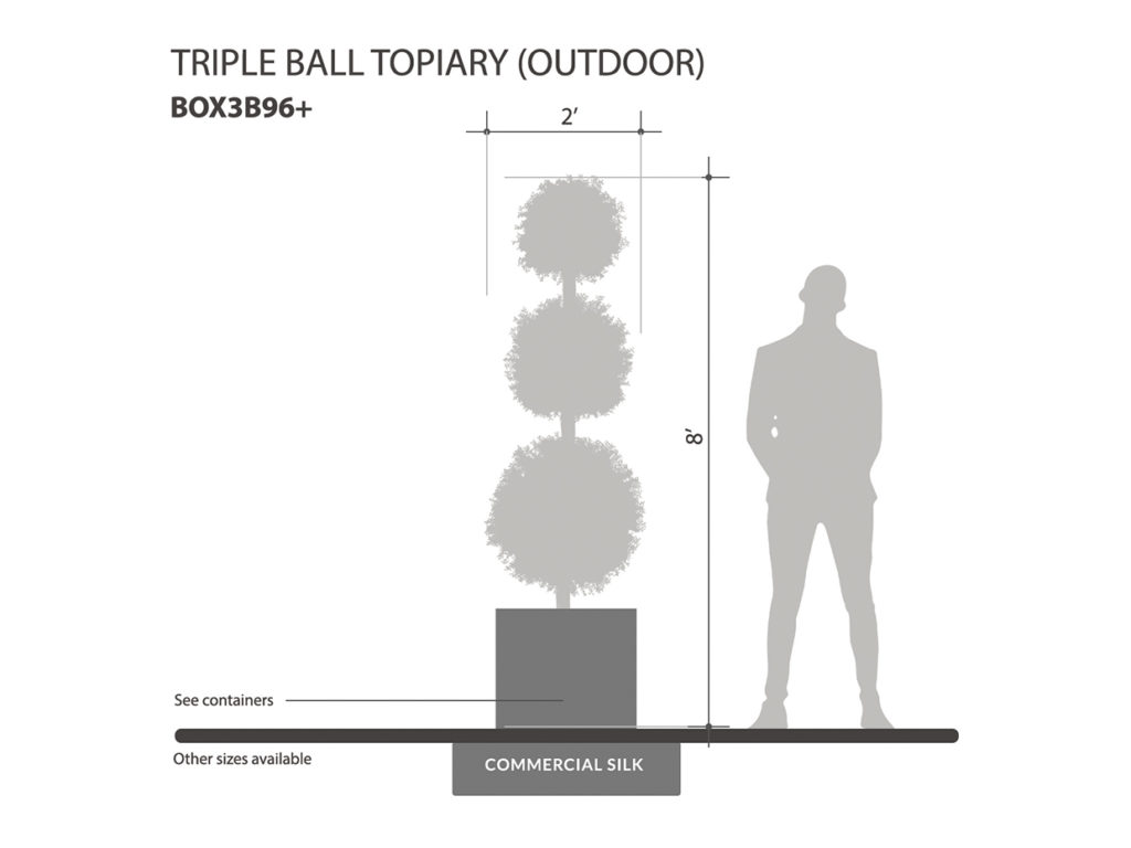 Outdoor Boxwood Ball Topiary ID# BOX3B96+