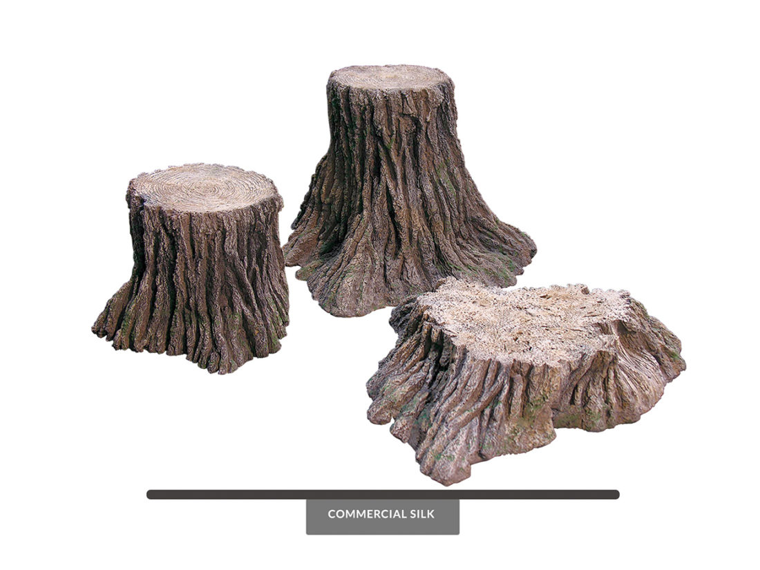 Artificial Tree Stump Decorative Wood Accents Commercial Silk