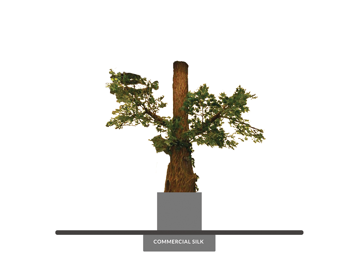 Artificial Red Oak Tree Branches with Leaves
