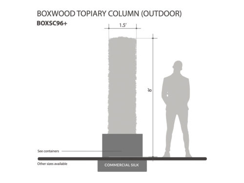 Boxwood Outdoor Topiary Column ID# BOXSC96+