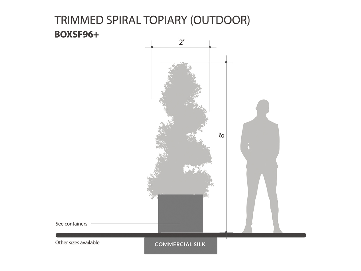 Fake Spiral Topiary Trimmed Outdoor - Faux Topiary Tree | Commercial Silk