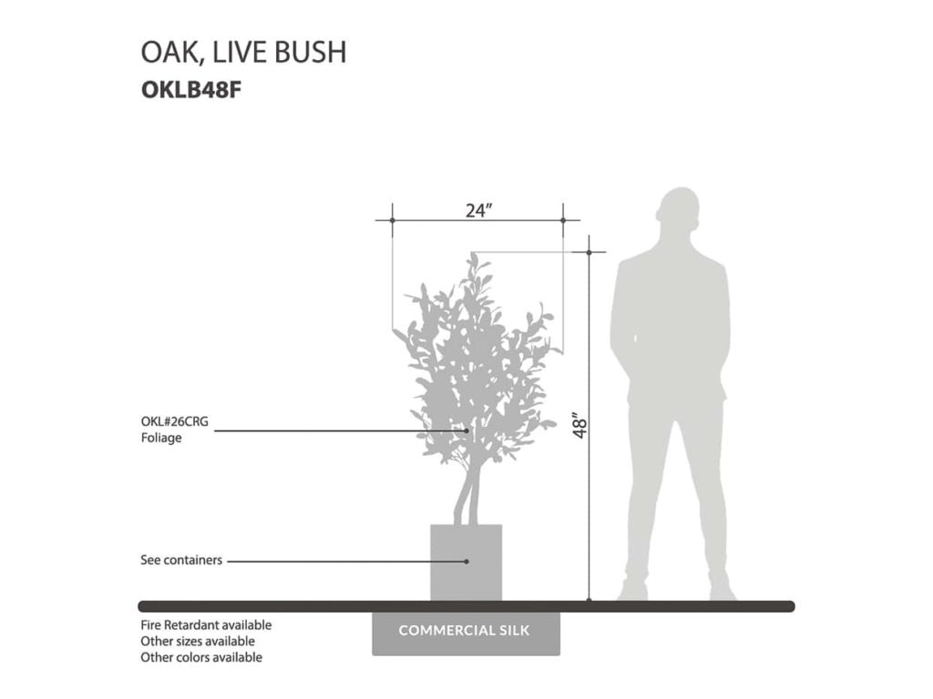 Artificial Live Oak Plant - Faux Coastal Bushes | Commercial Silk