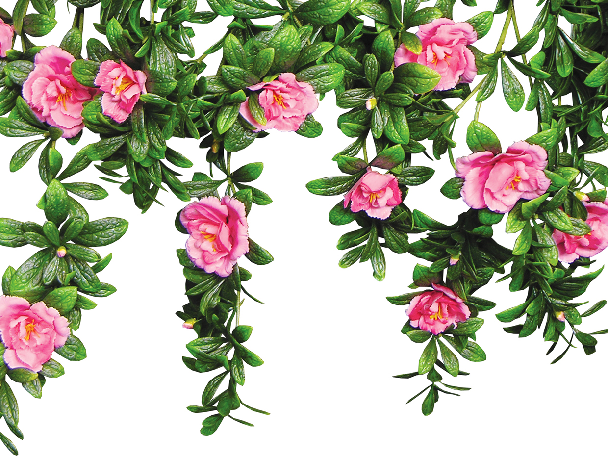 Fake Azalea Outdoor Hanging Plant   ID# AZA228P+