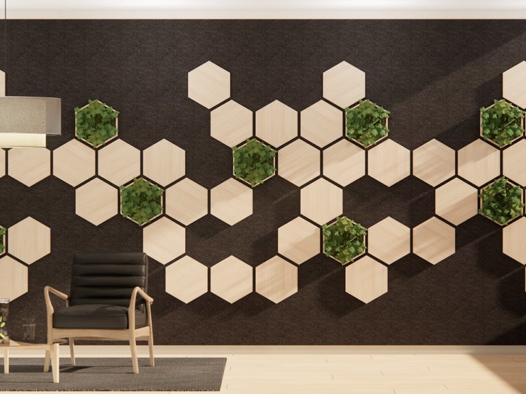 Honeycomb Felt Green Wall