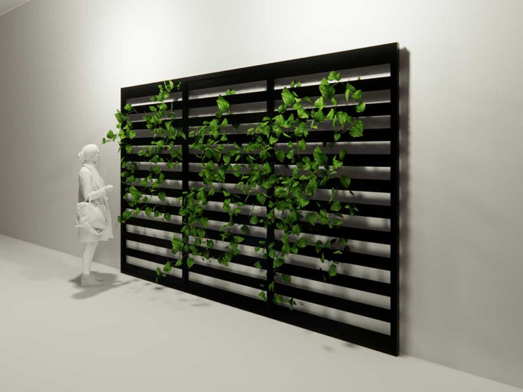 Artificial Plant Trellis Wall Biophilic Office Design Commercial Silk