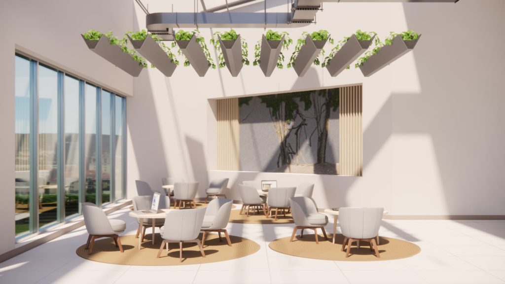Green Skymark Geometric Ceiling Baffles