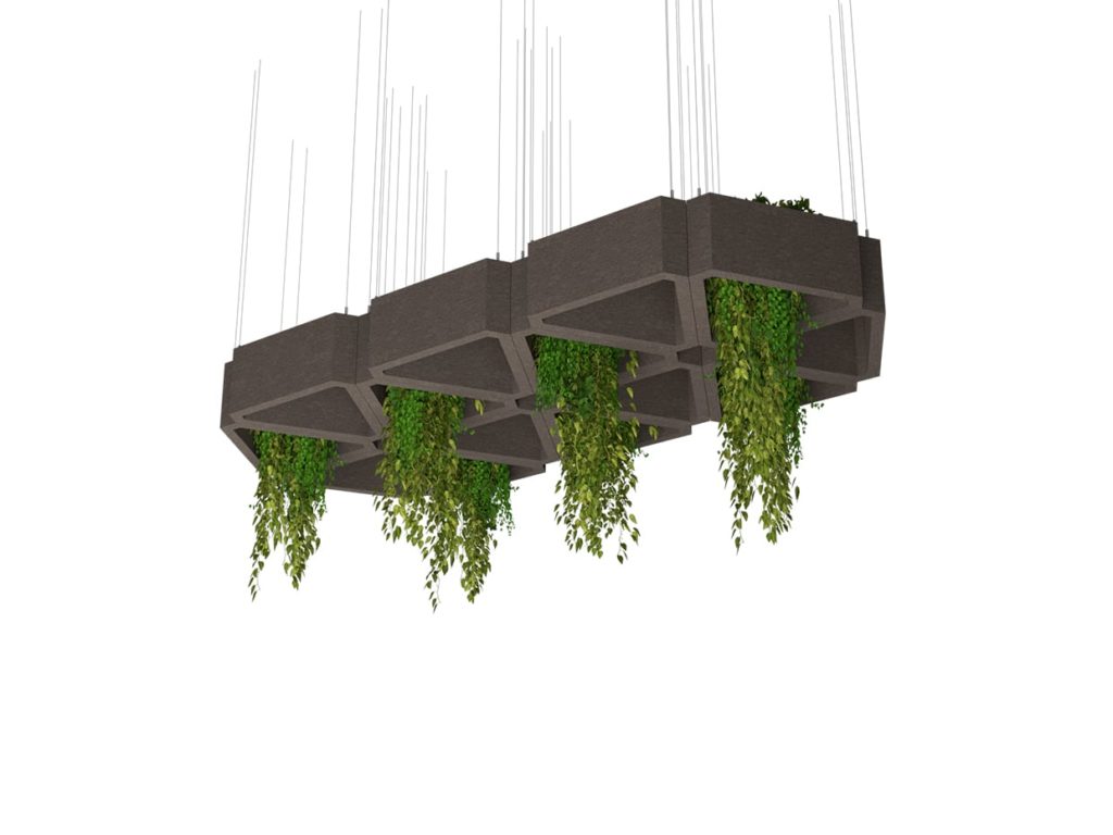 Ceiling Acoustic Clouds with Greenery