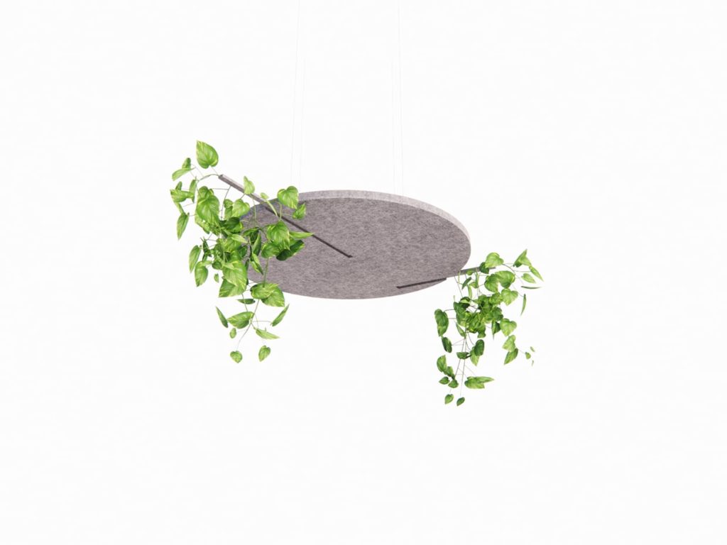 Acoustical Ceiling Clouds With Greenery