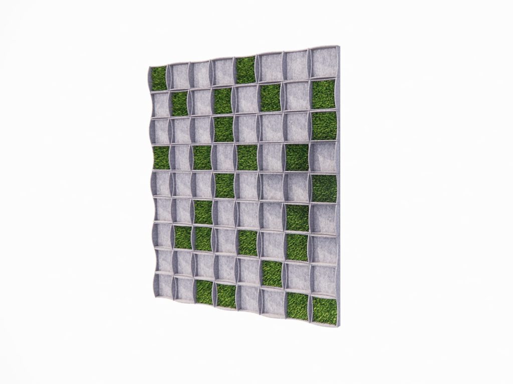 Felt Wall Panels with Greenery