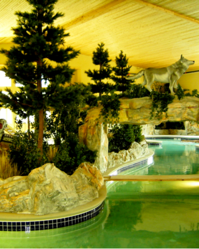 large artificial pine branches