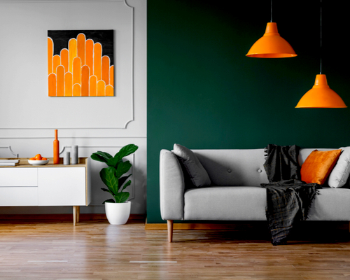 orange wall art