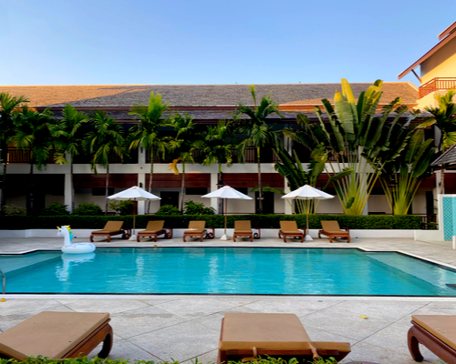 poolside decor patio umbrella